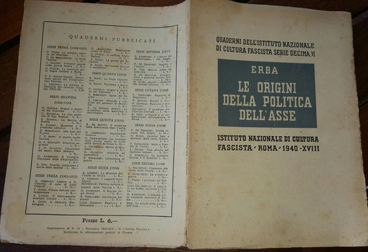 Le origini della politica dell'asse - copertina