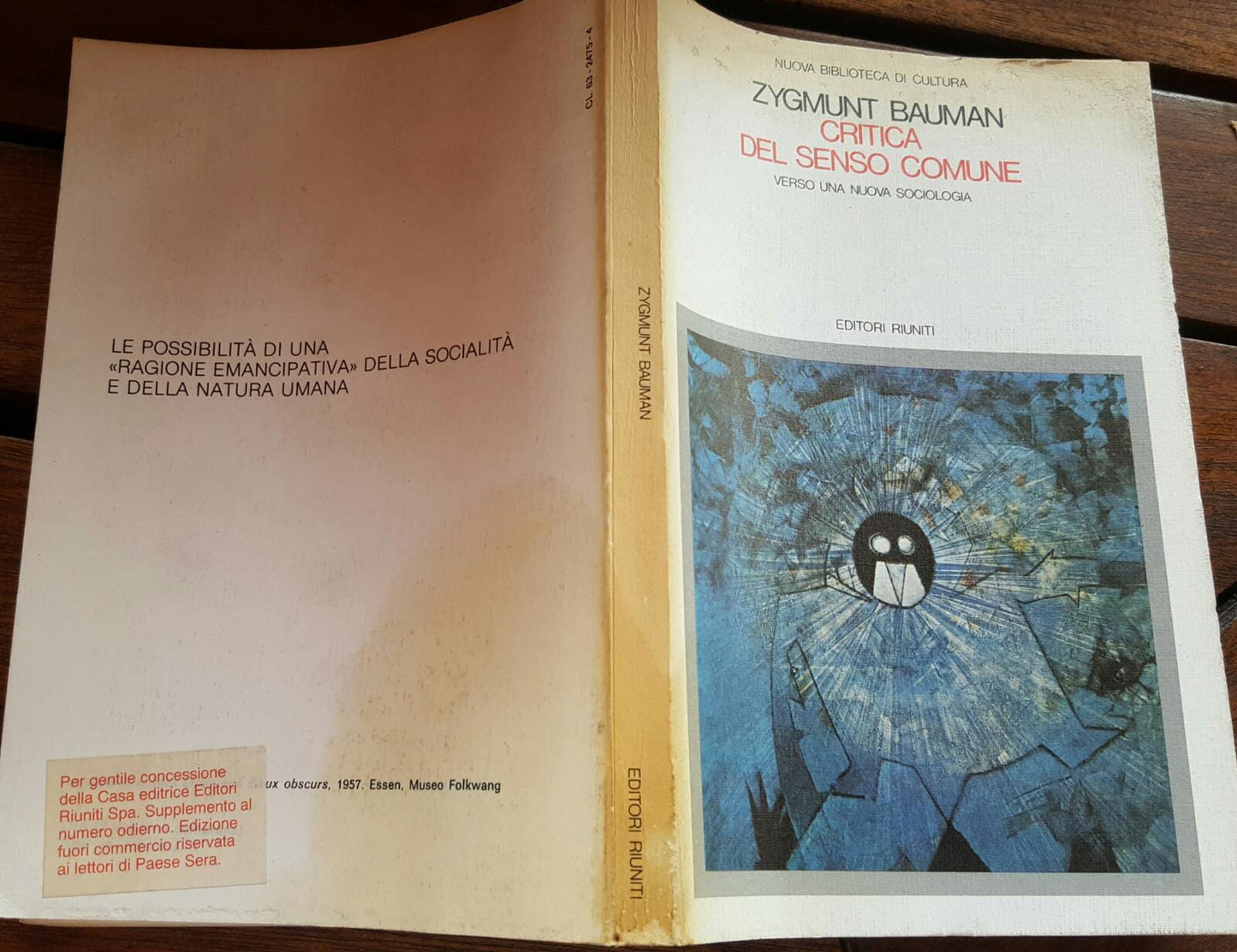 Critica del senso comune. Verso una nuova sociologia - copertina