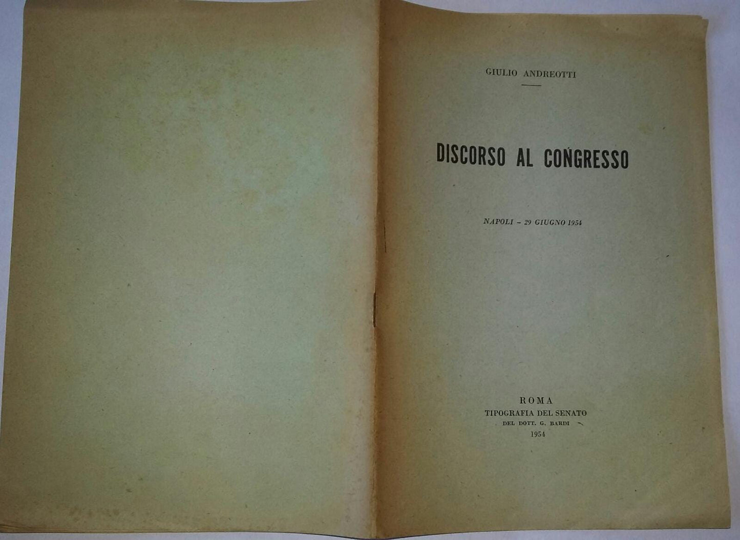 Discorso al congresso - copertina