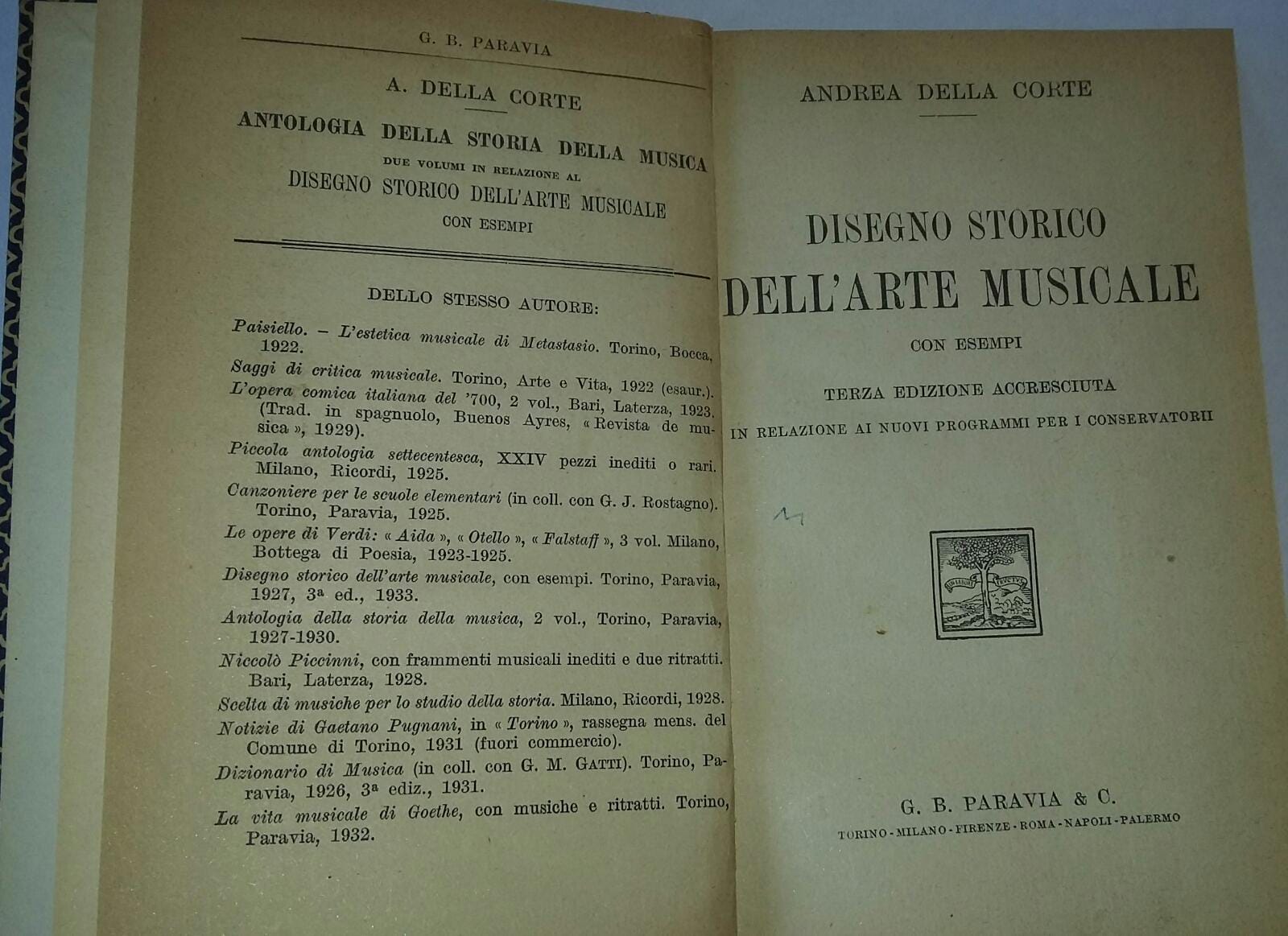 Disegno storico dell'arte musicale - copertina