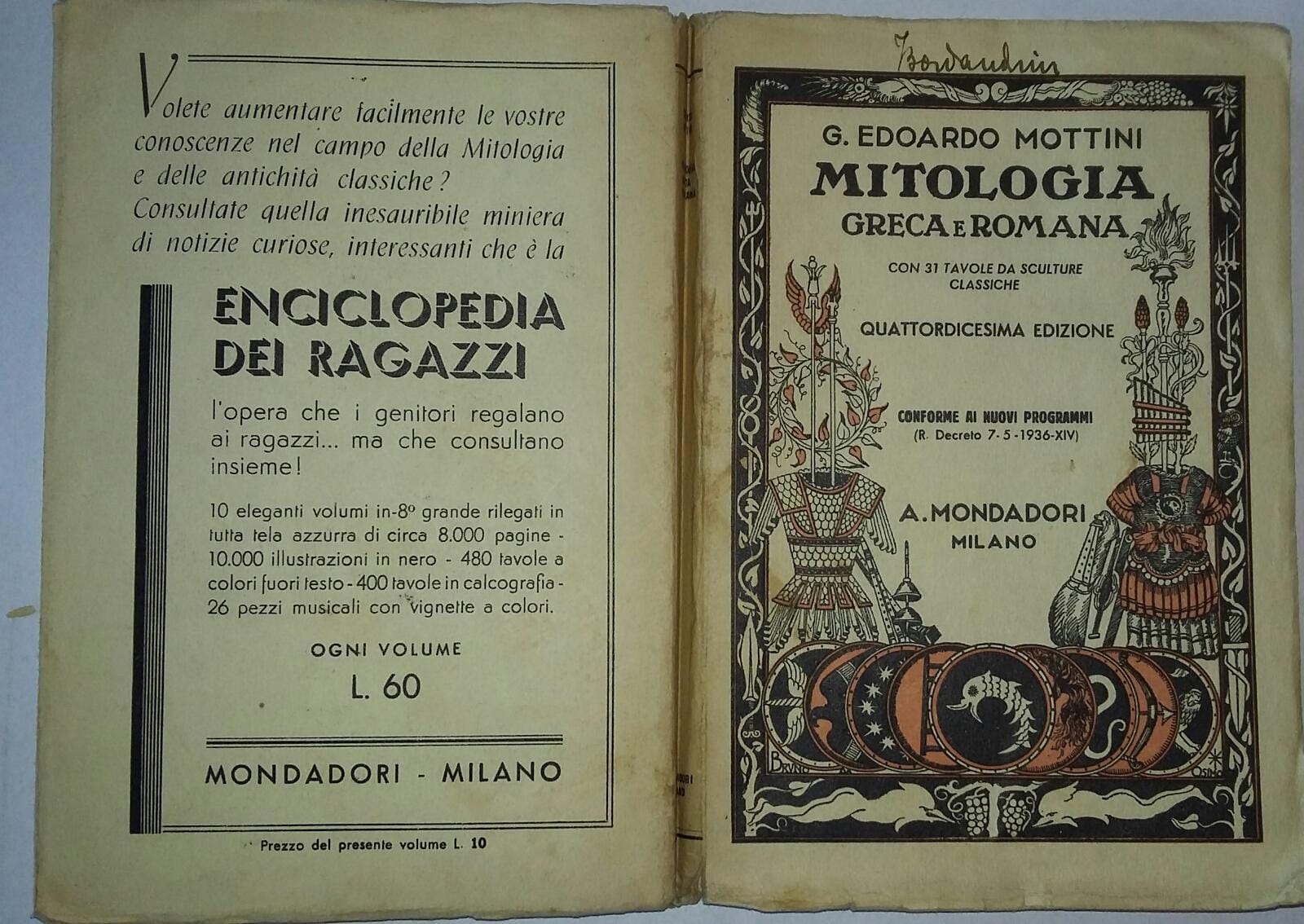Mitologia greca e romana - copertina