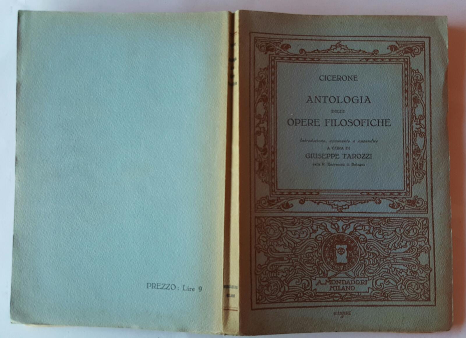Antologia delle opere filosofiche - copertina