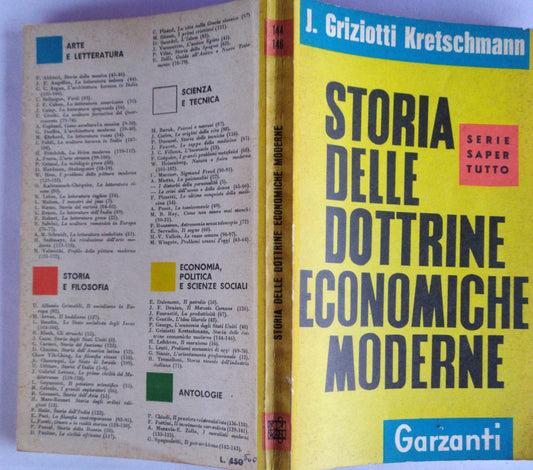 Storia delle dottrine economiche moderne - copertina