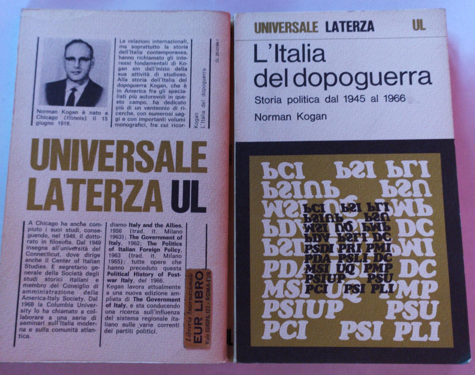 L'Italia del dopoguerra. Storia politica dal 1945 al 1966 - copertina