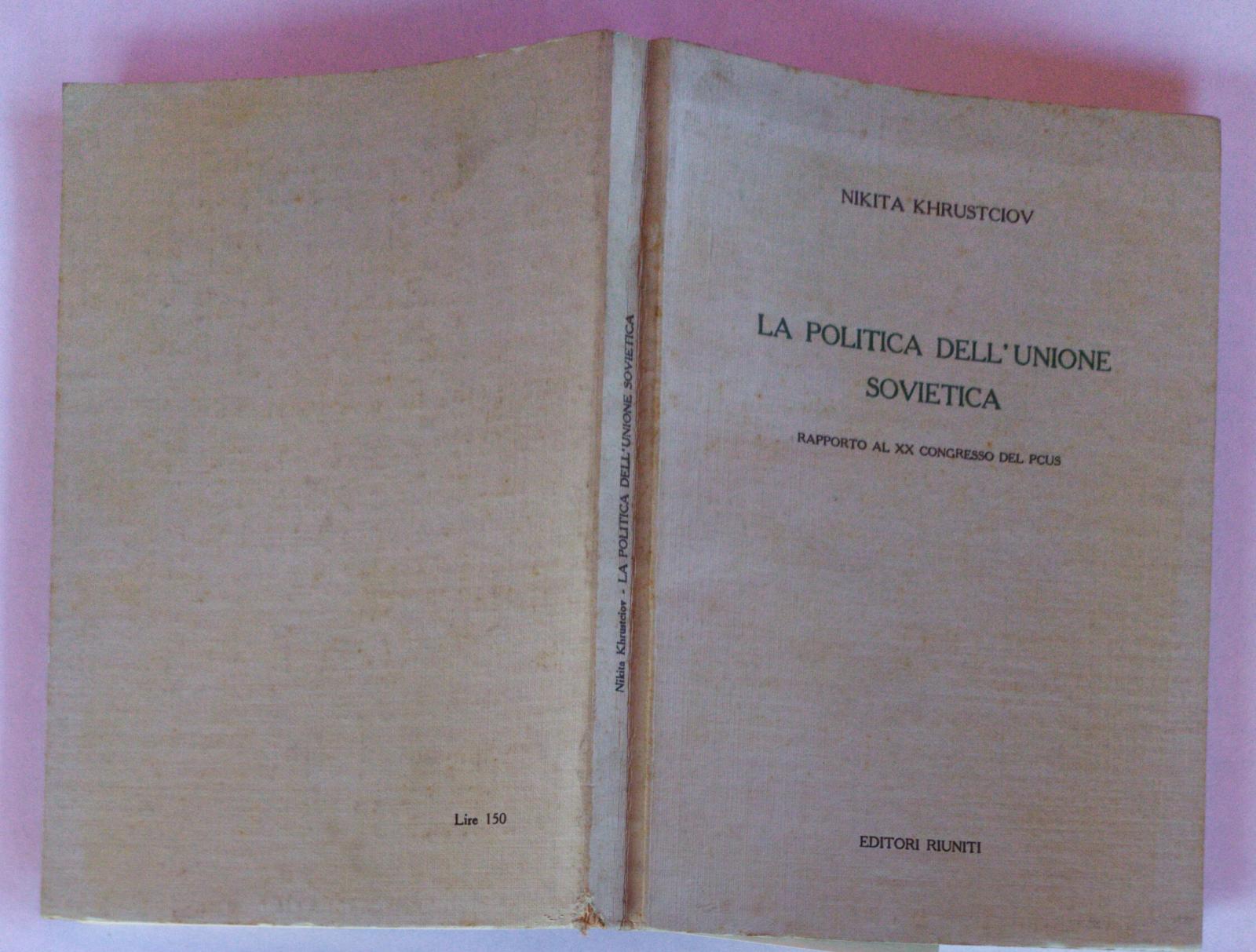 La politica dell' Unione Sovietica - copertina