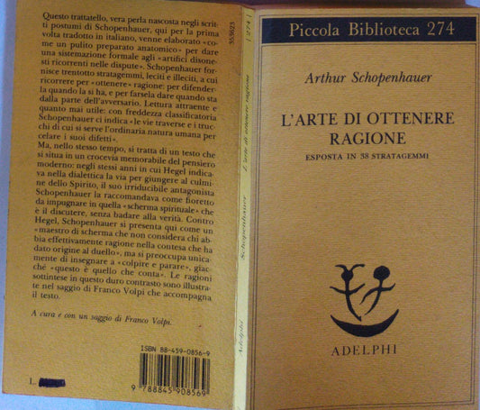 L'arte di ottenere ragione Esposta in 38 stratagemmi - copertina