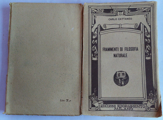 Frammenti di filosofia naturale - copertina