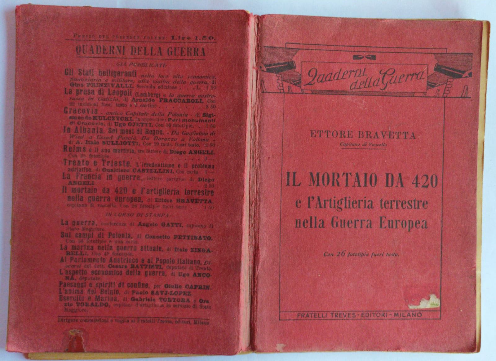 Il mortaio da 420 e l'Artiglieria terrestre nella guerra europea - copertina