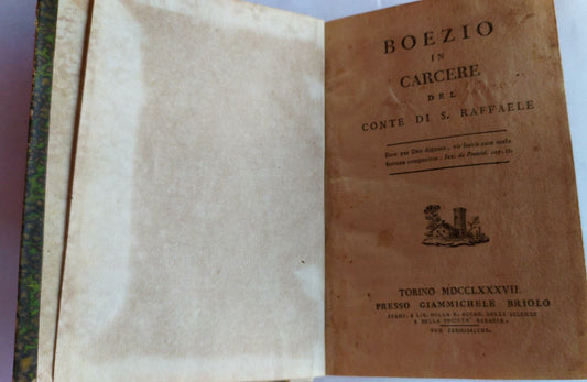 Boezio in carcere del conte di San Raffaele - copertina