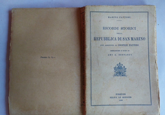 Ricordi storici della repubblica di San Marino - copertina