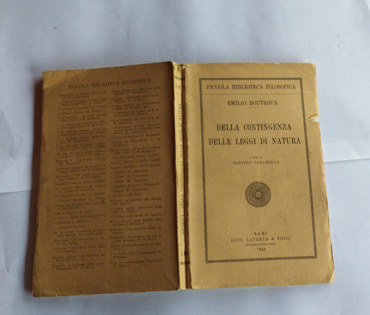 Della Contingenza delle leggi di natura - copertina