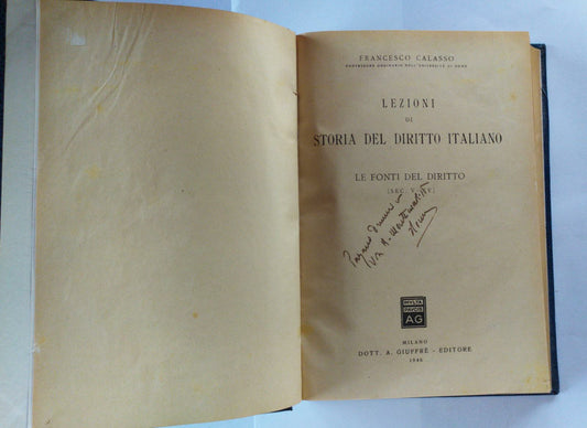 Lezioni di storia del diritto italiano. Le fonti del diritto - copertina