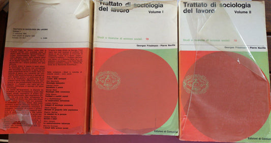 Trattato di sociologia del lavoro. Volume I II - copertina