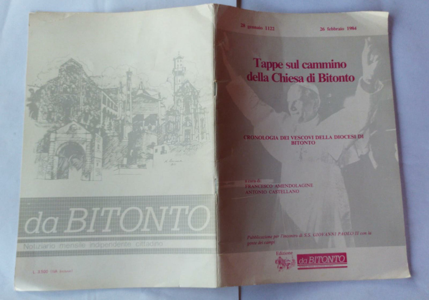 Tappe sul cammino della Chiesa di Bitonto. Cronologia dei vescovi della diocesi di Bitonto - copertina