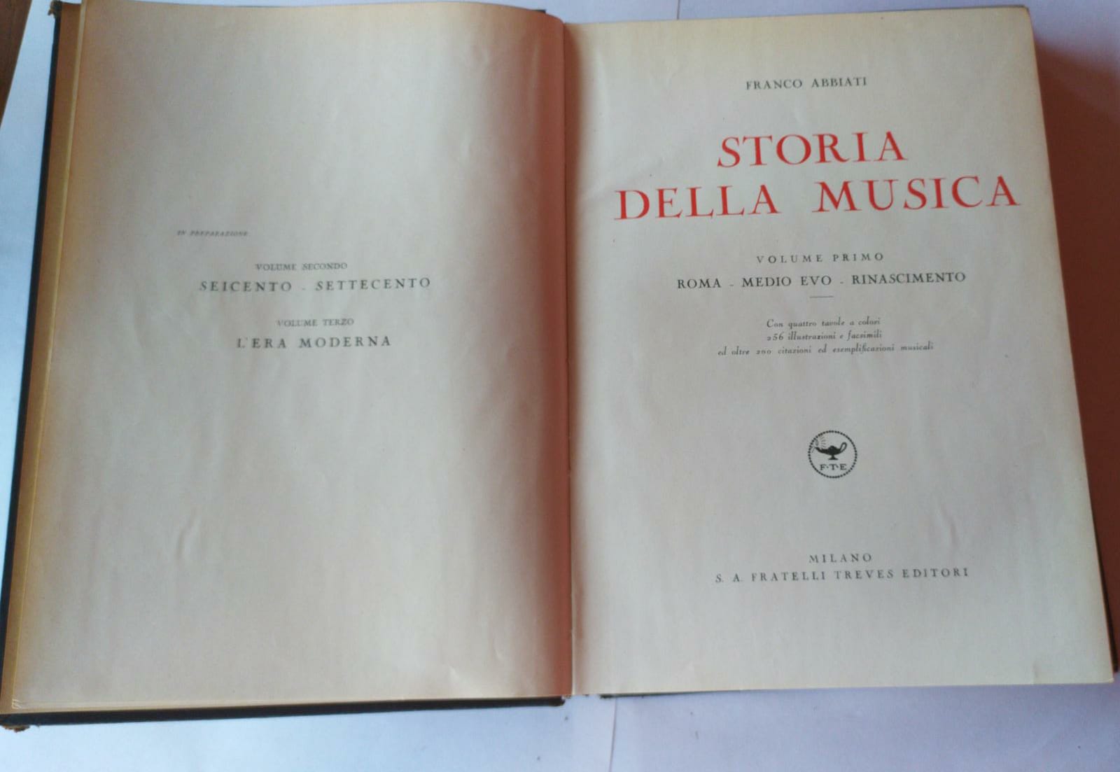 Storia della musica. Volume primo - copertina