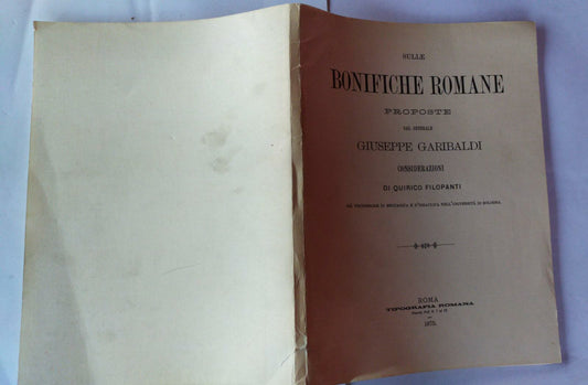 Sulle bonifiche romane proposte dal generale Giuseppe Garibaldi - copertina