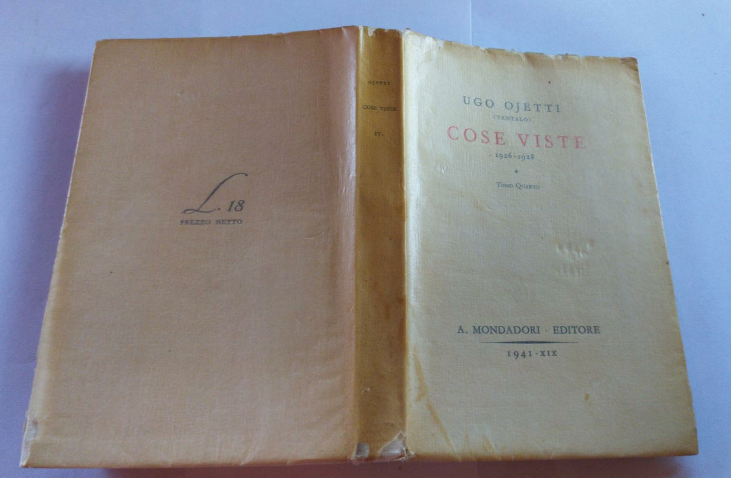 Cose viste 1926-1928. Tomo quarto - copertina