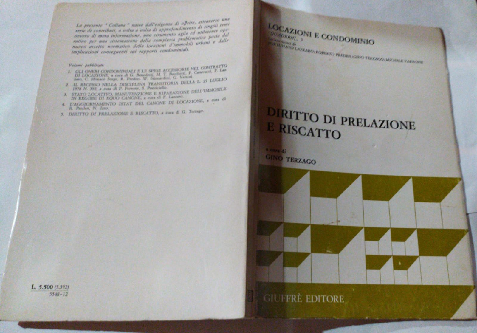 Diritto di prelazione e riscatto - copertina