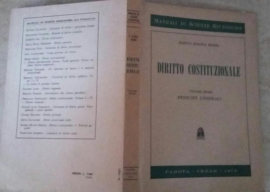 Diritto Costituzionale Volume primo - copertina