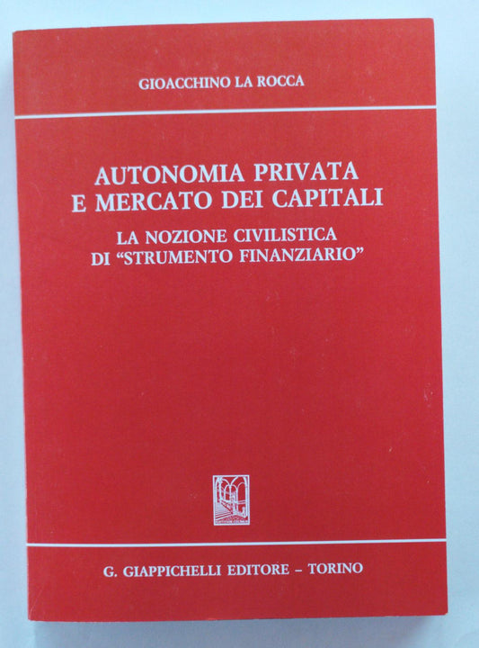 Autonomia privata e mercato dei capitali - copertina