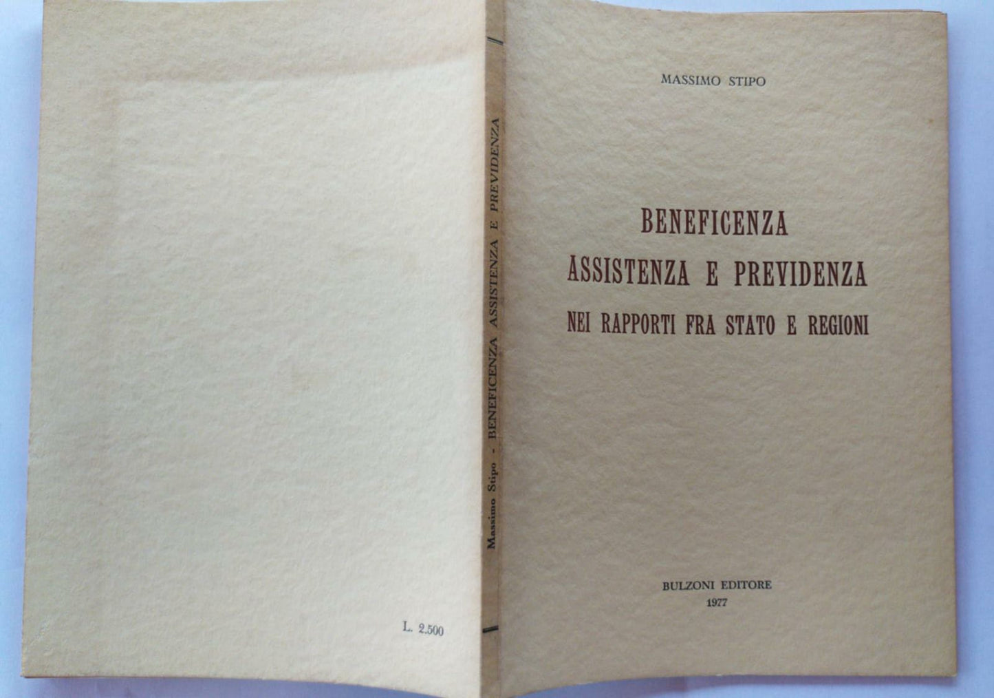 Beneficenza assistenza e previdenza nei rapporti fra stato e ragioni - copertina