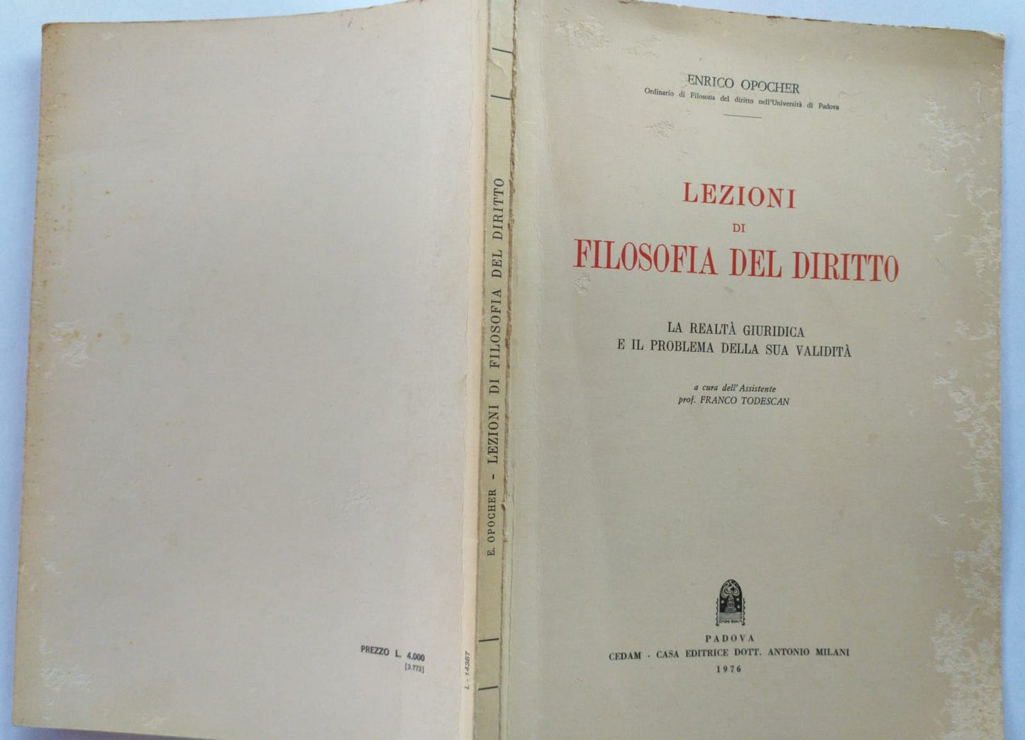 Lezioni di filosofia del diritto. La realtà giuridica e il problema della sua validità - copertina