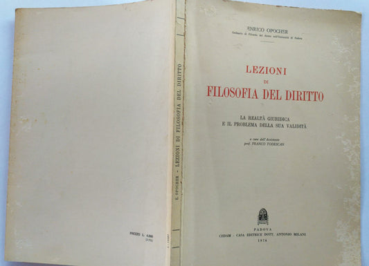 Lezioni di filosofia del diritto. La realtà giuridica e il problema della sua validità - copertina