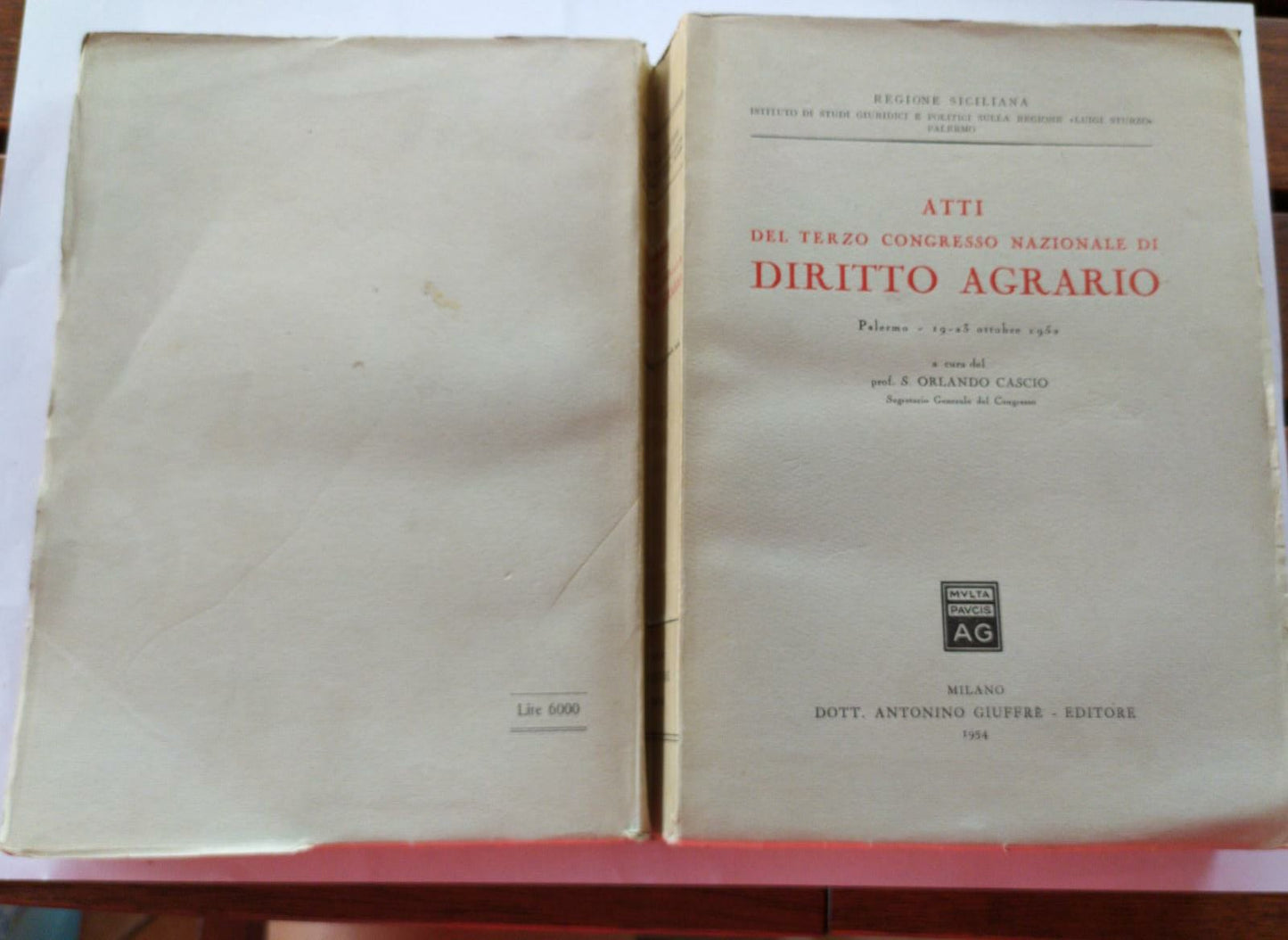 Atti del terzo congresso nazionale di diritto agrario - copertina