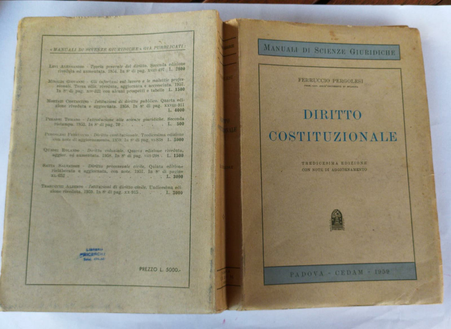 Diritto costituzionale - copertina