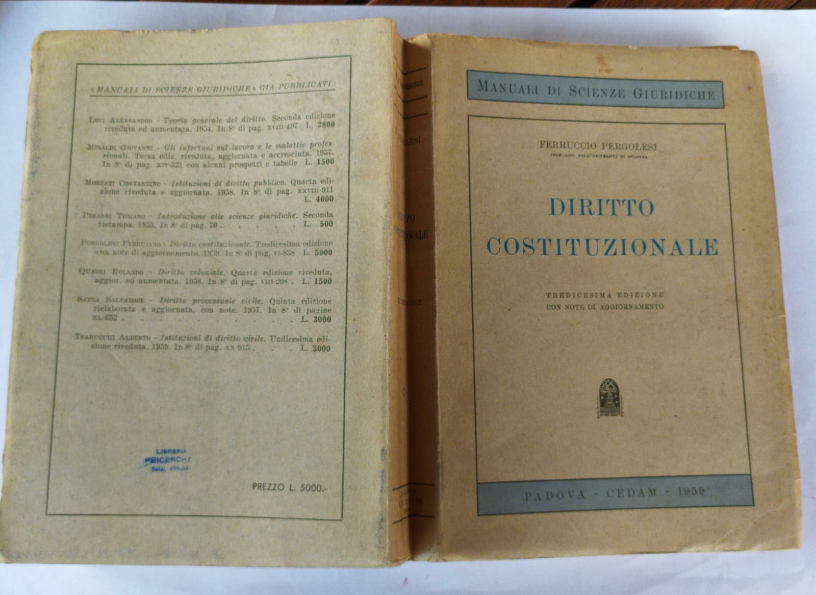 Diritto costituzionale - copertina