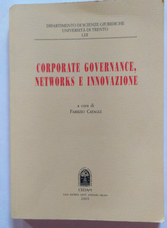Corporate governance, networks e innovazione - copertina