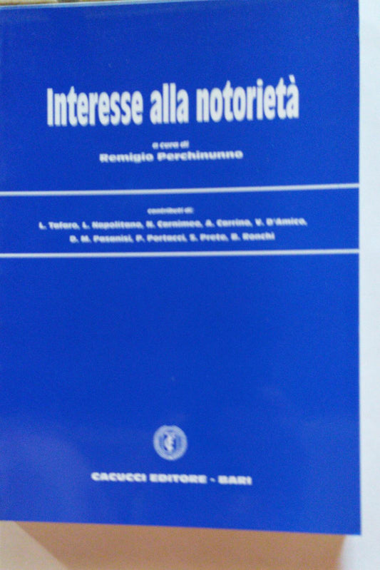 Interesse alla notorieta' - copertina