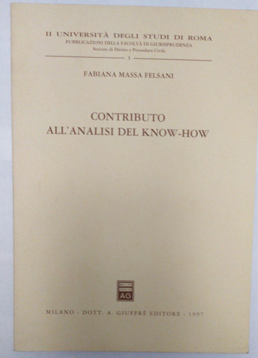 Contributo all'analisi del Know-how - copertina