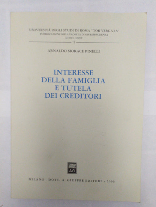 Interesse della famiglia e tutela dei creditori - copertina