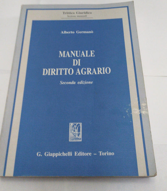Manuale di diritto agrario - copertina