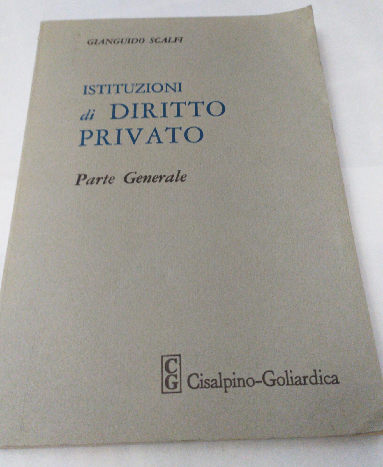 Istituzioni di diritto privato. Parte generale - copertina