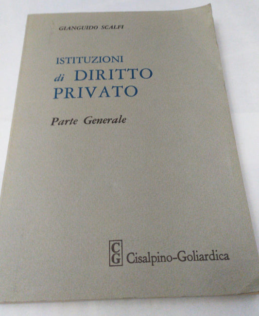 Istituzioni di diritto privato. Parte generale - copertina