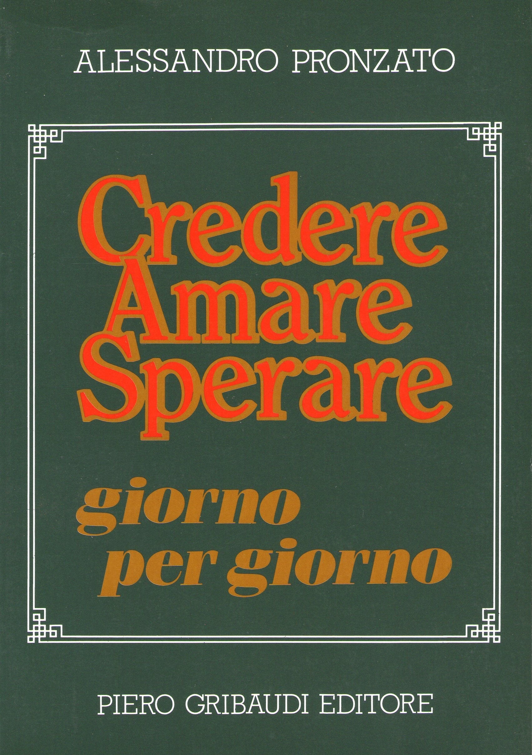 Credere Amare Sperare  giorno per giorno - copertina