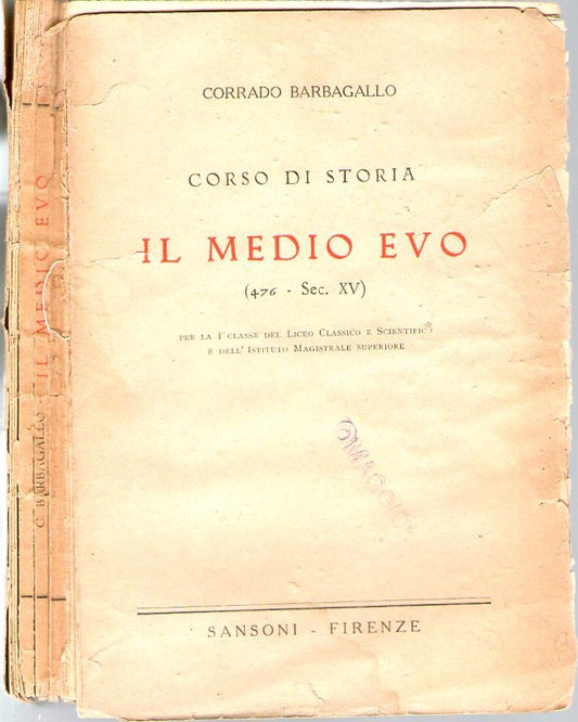 Corso di storia  IL MEDIO EVO  (476 - Sec. XV) - copertina