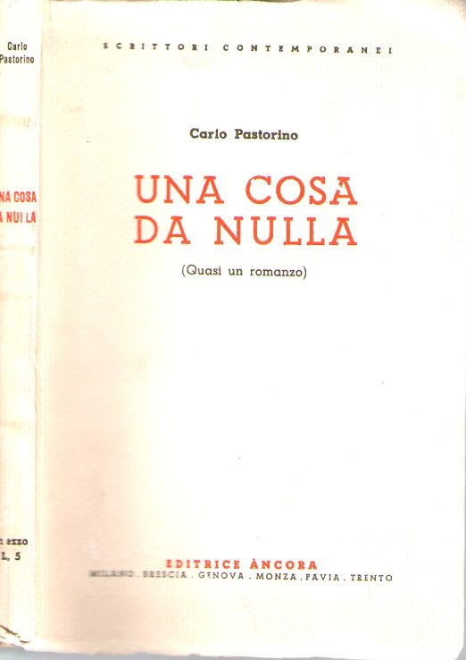 Una cosa da nulla ( Quasi un romanzo) - copertina