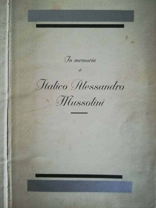 In memoria di Italico Alessandro Mussolini - copertina