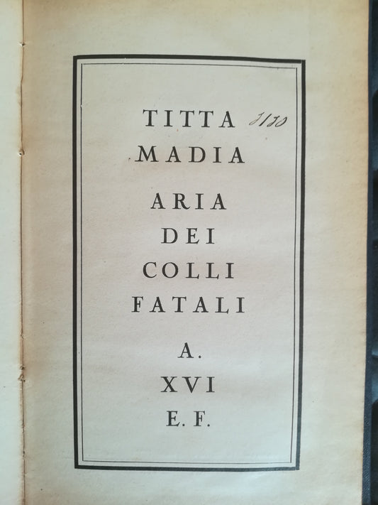 Aria dei colli fatali - copertina