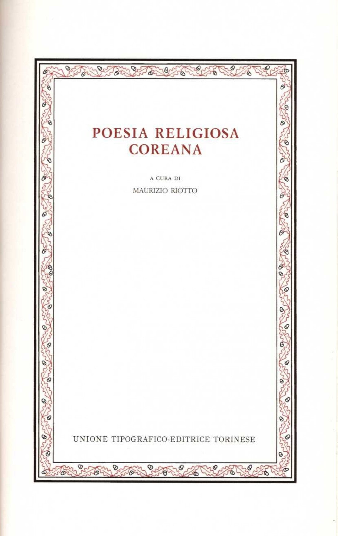 Poesia religiosa coreana - copertina