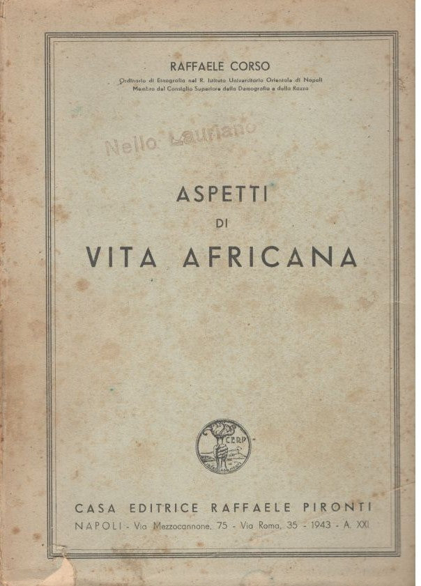 Aspetti di vita africana - copertina