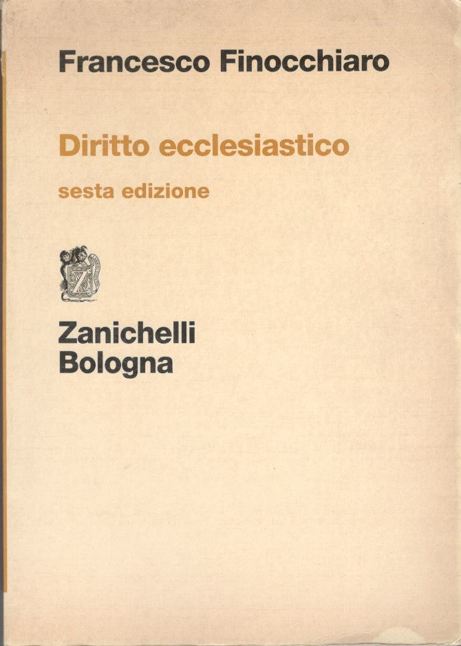 Diritto ecclesiastico. Sesta edizione - copertina