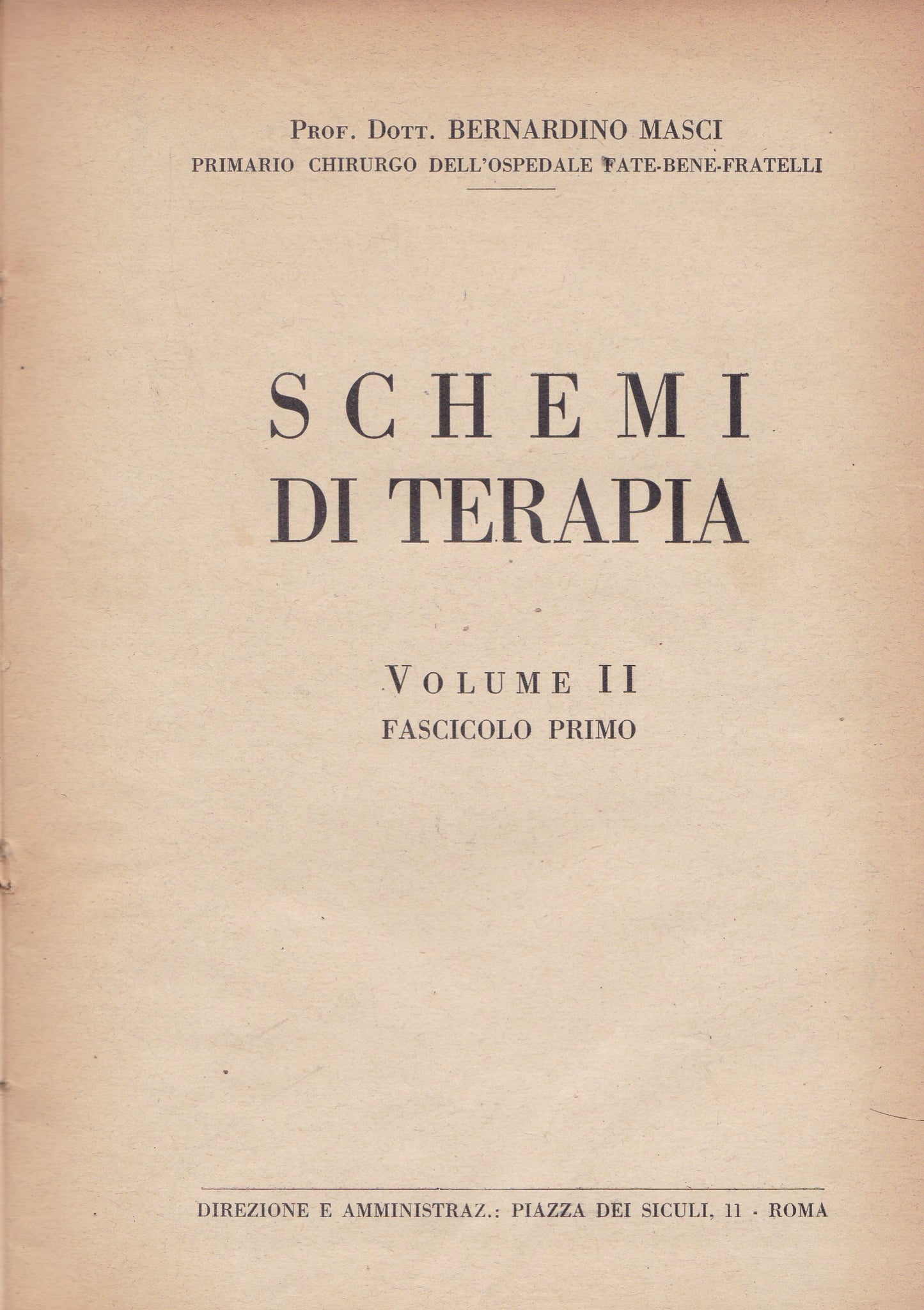 Schemi di terapia. II. Parte seconda. Terapia ginecologica. - copertina