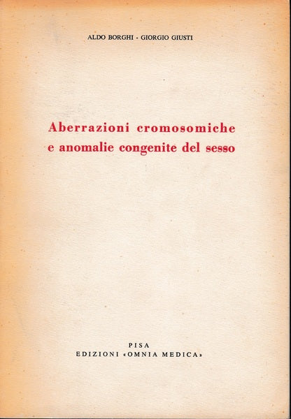 Aberrazioni cromosomiche e anomalie congenite del sesso - copertina