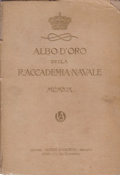 Albo d'Oro della R. Accademia Navale MCMXIX (1919) - copertina