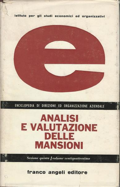 ANALISI E VALUTAZIONE DELLE MANSIONI - copertina