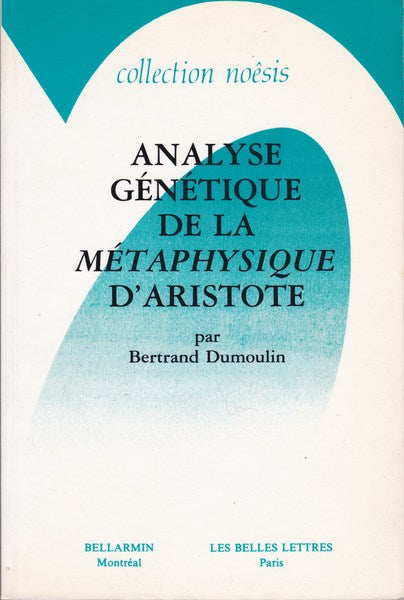 Analyse génetique de la Métaphysique d'Aristote - copertina